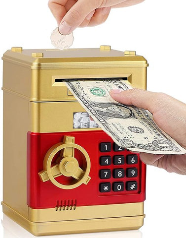 Piggy Bank Deposit Box-Cash & Coins Savings
