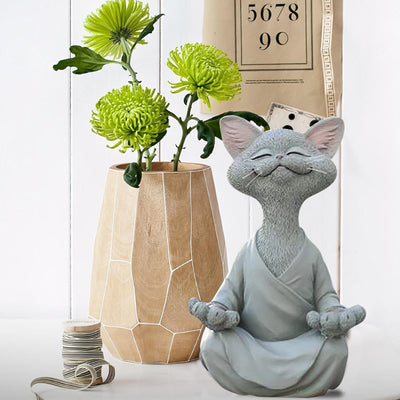 Happy Buddha Cat Figurine
